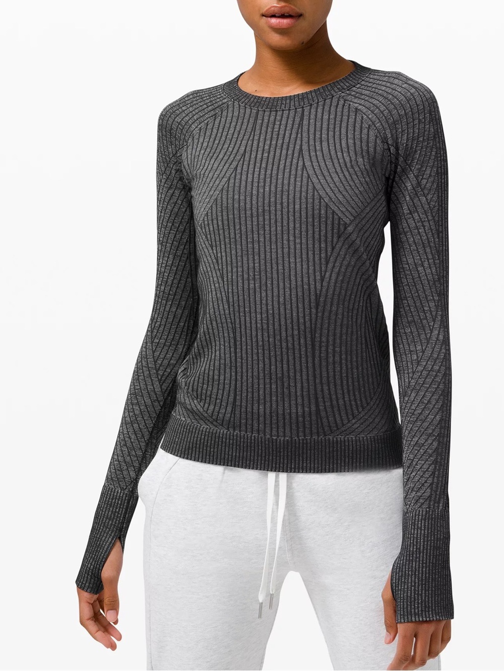 Lululemon Rest Less Pullover Black Knit Top 12